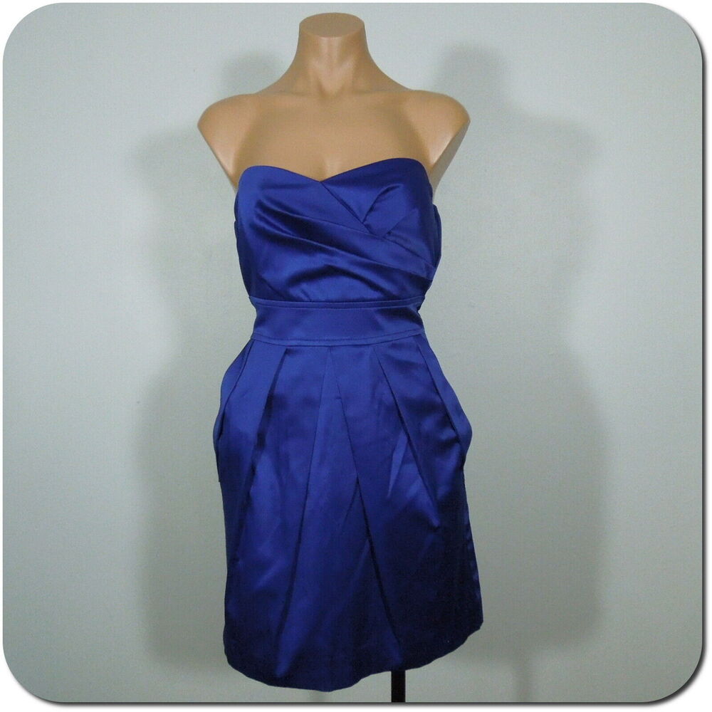 TEEZE ME Formal Dress 9 Juniors Royal Blue Sweetheart Strapless Pleated